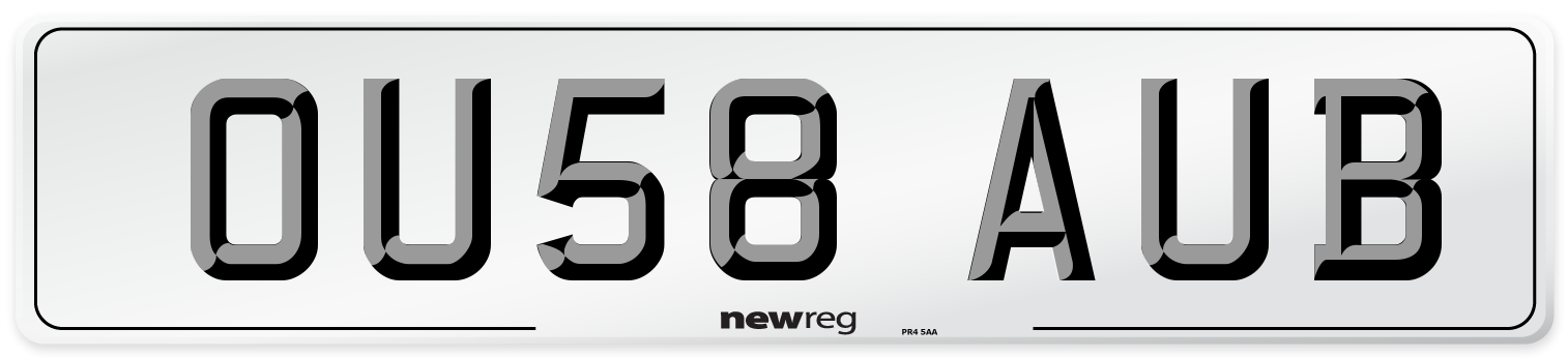 OU58 AUB Number Plate from New Reg